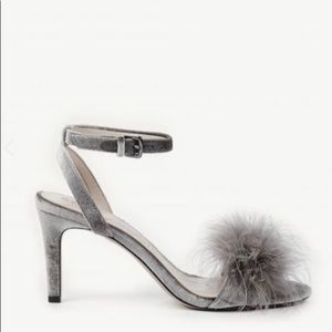 NEW Sole Society Gray Velvet & Feather Heels
